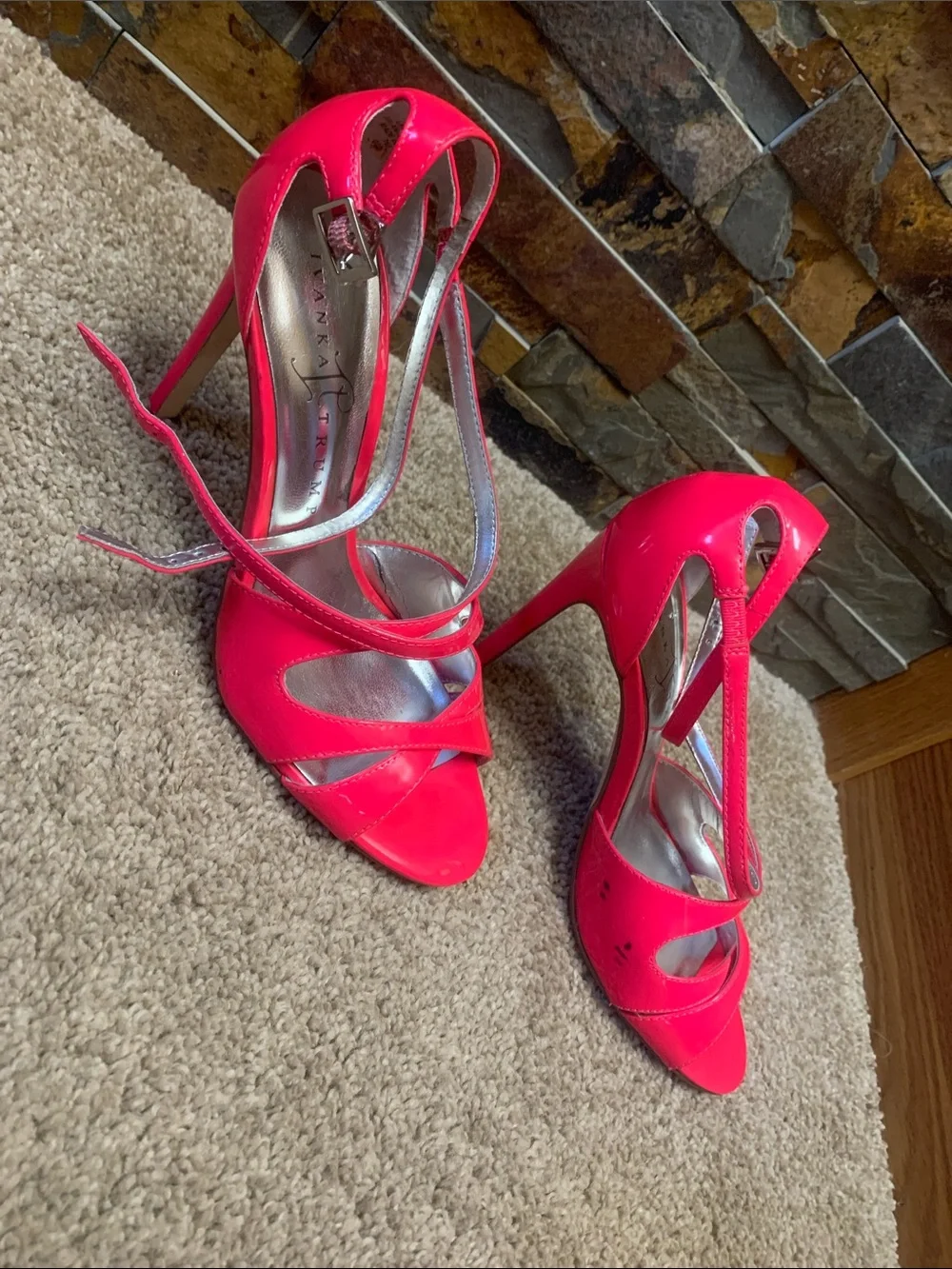Ivanka trump Women’s Hot Pink Strappy High Heel Sandals 7